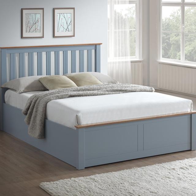 Phoenix Wooden Ottoman Bed Three Posts Size: Kingsize (5'), Colour: Stone Grey on Productcaster.