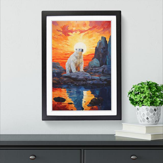 XYZ-FRM-V1223-5209 Polar Bear Orphism No.3 - Single Picture Frame Print on Wood Big Box Art Frame Colour: Black, Size: 64cm H x 46cm W x 2cm D on Productcaster.