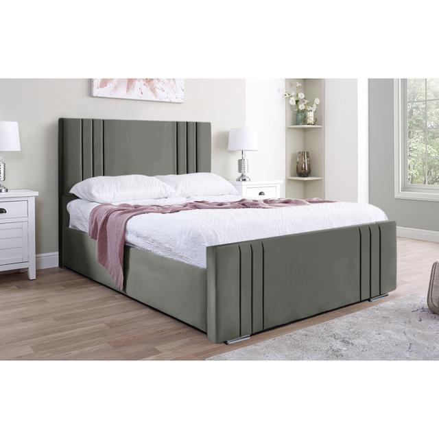 Adelpho Upholstered Bed Latitude Run Colour: Grey, Size: Small Double (4') on Productcaster.