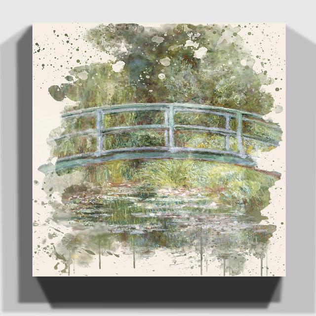 'Japanese Bridge and Lillies' by Claude Monet Art Print on Canvas East Urban Home Size: 50cm H x 50cm W on Productcaster.