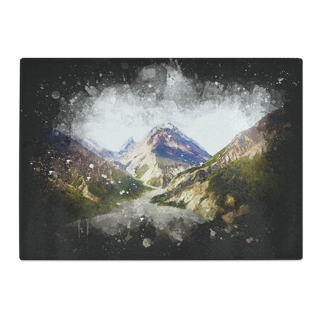 Tempered Glass Path Through the Mountains Chopping Board East Urban Home Size: 28.5 cm x 39 cm on Productcaster.