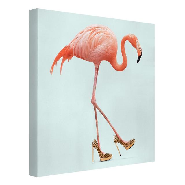 Leinwandbild Flamingo with High Heels Sansibar Home Format: 260g/qm Canvas, Größe: 70 cm H x 70 cm B on Productcaster.