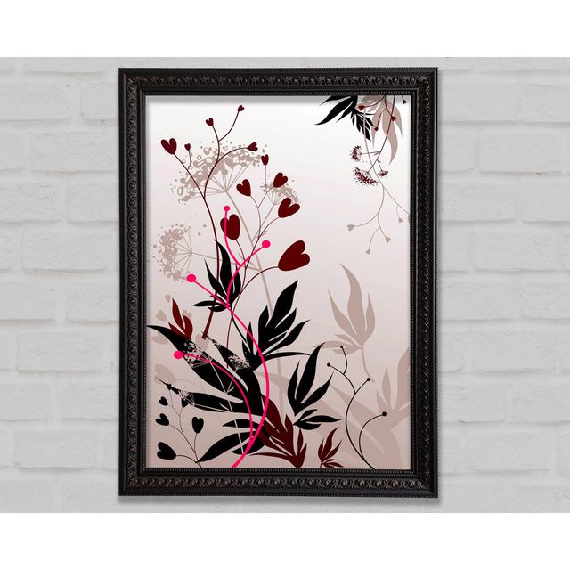 Loveheart Leaves - Single Picture Frame Art Prints Rosalind Wheeler Size: 118.9cm H x 84.1cm W on Productcaster.