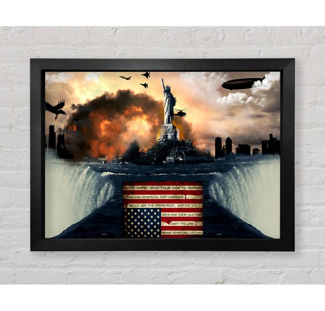 American Liberty Framed Print Wall Art Latitude Run Format: Silver Framed Paper, Size: 84.1cm H x 118.9cm W x 3cm D on Productcaster.