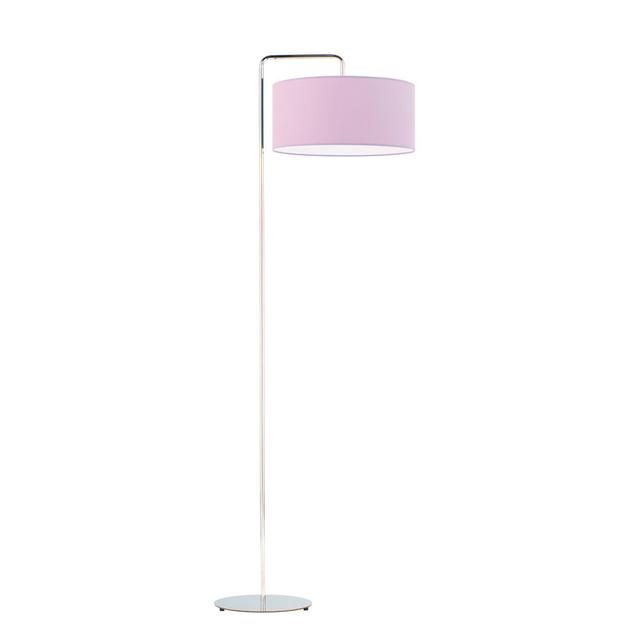 156 cm Stehlampe Janisse 17 Stories Schirmfarbe: Hellviolett, Gestellausführung: Silberfarben on Productcaster.