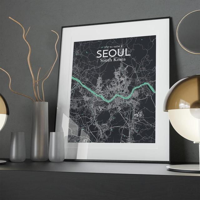 Seoul City Map in Dream - Unframed Graphic Art Borough Wharf Size: 20cm H x 16cm W x 0.05cm D on Productcaster.