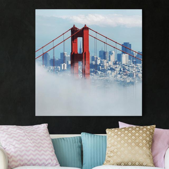 Good Morning, San Francisco! - Wrapped Canvas Painting Ebern Designs Size: 120cm H x 120cm W, Format: Canvas 260g/m² on Productcaster.