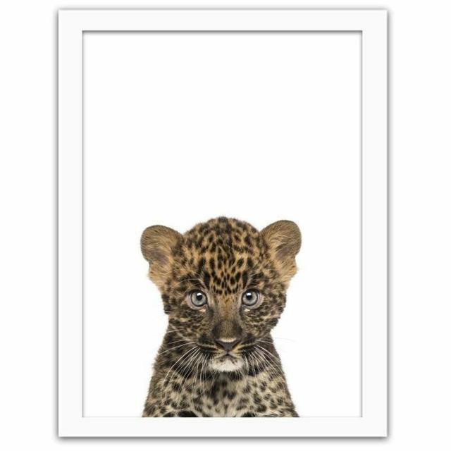 Gerahmtes Poster Kleiner Leopard World Menagerie Größe: 50 cm H x 40 cm B x 3 cm T on Productcaster.