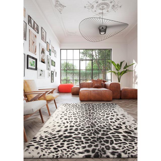 Burdick Leopard Skin Cream/Black Rug Etta Avenue Rug Size: Rectangle 120 x 170cm on Productcaster.