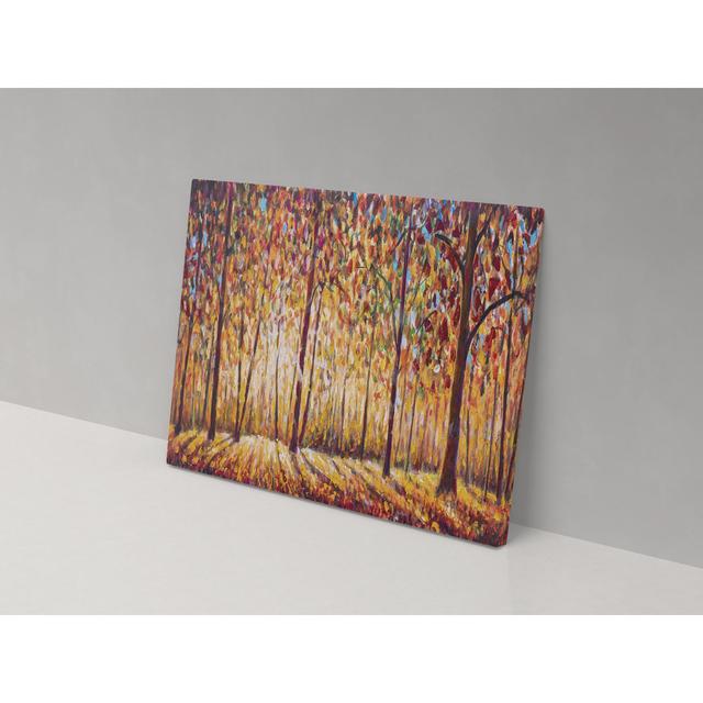 Autumnal Woodland - Wrapped Canvas Print ClassicLiving Size: 102cm H x 153cm W x 4cm D on Productcaster.