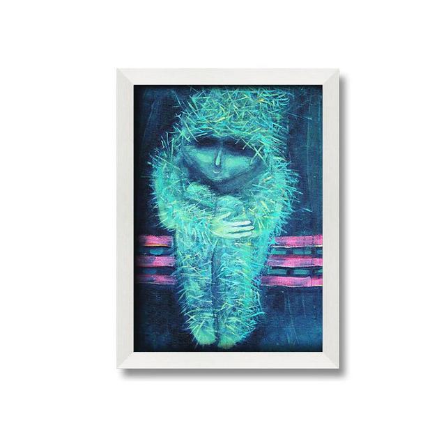 Ice Child Framed Print Wall Art Happy Larry Size: 84.1cm H x 59.7cm W x 10cm D, Format: White Framed Paper on Productcaster.