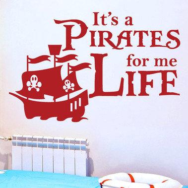 It's A Pirates Life For Me Wall Sticker East Urban Home Colour: Blue, Size: Large on Productcaster.