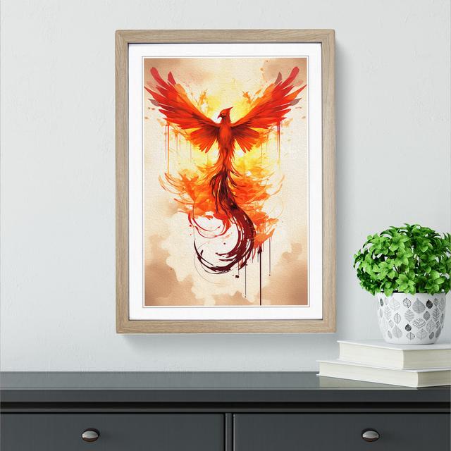 Phoenix Minimalism No.2 - Single Picture Frame Print on Wood Marlow Home Co. Frame Colour: Oak, Size: 64cm H x 46cm W x 2cm D on Productcaster.