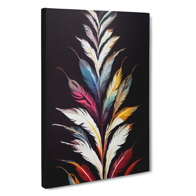 Feather of Colour No.2 - Wrapped Canvas Graphic Art Latitude Vive Size: 60cm H x 40cm W x 3cm D on Productcaster.