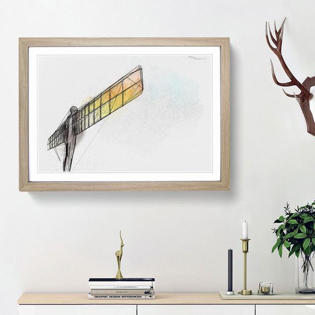 Angel of the North in Gateshead in Abstract - Picture Frame Graphic Art Print East Urban Home Size: 27cm H x 36cm W x 2cm D, Frame Option: Oak Framed on Productcaster.