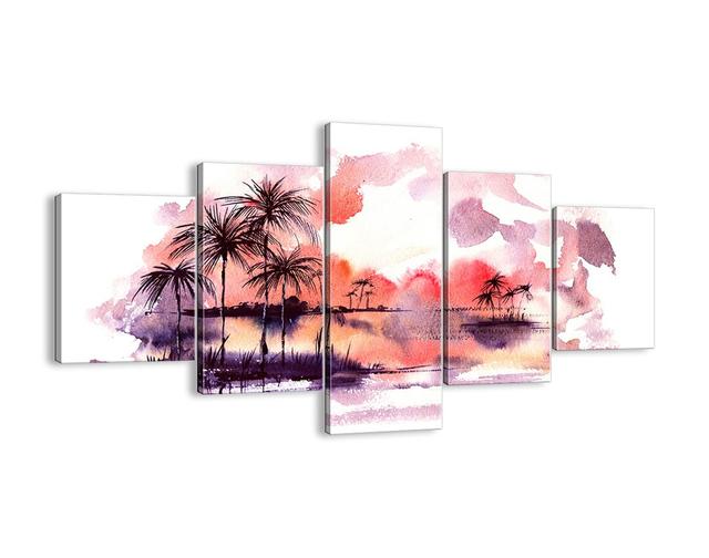 Calmness of the Tropics - 5 Piece Graphic Art Print Set on Canvas Bay Isle Home Size: 100 cm H x 150 cm W x 1.8 cm D on Productcaster.