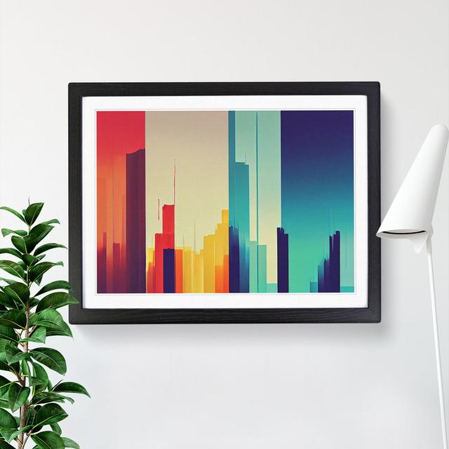 Delicious Skyscraper Skyline Abstract - Single Picture Frame Painting 17 Stories Size: 25cm H x 34cm W x 2cm D, Frame Colour: Black on Productcaster.