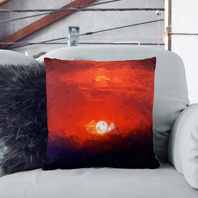 Deep Red Sunset In Italy In Abstract Square Throw Cushion East Urban Home Size: 40cm H x 40cm W x 15cm D on Productcaster.