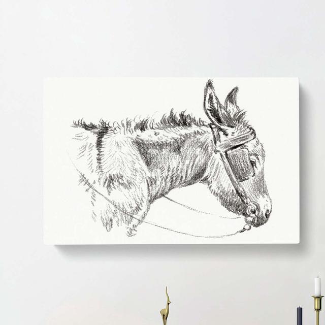 The Head Of A Donkey by Jean Bernard - Wrapped Canvas Print East Urban Home Size: 50cm H x 76cm W x 3cm D on Productcaster.