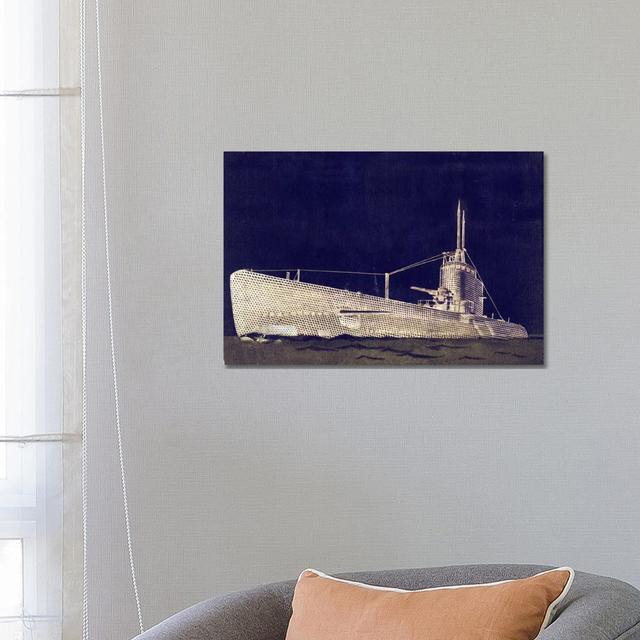 Blueprint Submarine II by PI Studio - Wrapped Canvas Panoramic Graphic Art Breakwater Bay Size: 45.72cm H x 66.04cm W x 3.81cm D on Productcaster.