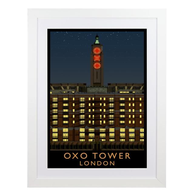 Oxo Tower 2 by Richard O'Neil - Graphic Art Print on Paper East Urban Home Size: 43.5 cm H x 33.5 cm W x 2.2 cm D, Format: White Wood Frame on Productcaster.