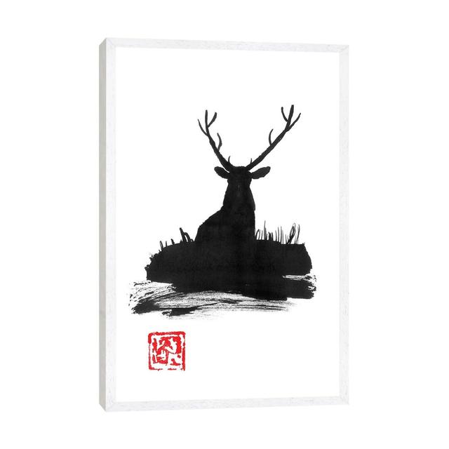 Deer II by Péchane - Painting on Canvas Bloomsbury Market Size: 101.6cm H x 66.04cm W x 3.81cm D, Format: White Framed on Productcaster.