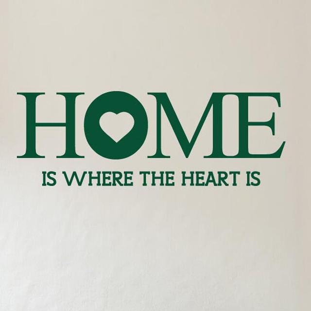 Home Is Where The Heart Is Large Wall Sticker East Urban Home Size: Large, Colour: Bright Yellow on Productcaster.