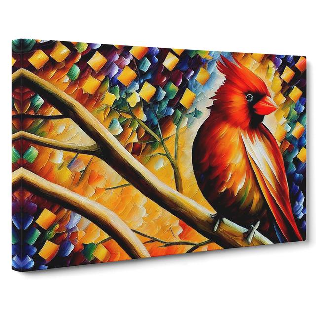 Cardinal Bird Painting Vol.4 - Wrapped Canvas Painting Marlow Home Co. Size: 35cm H x 50cm W x 3cm D on Productcaster.