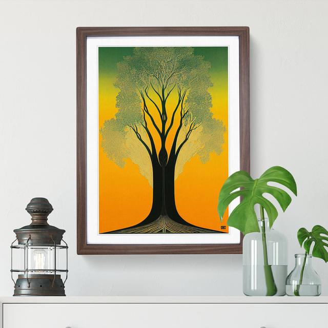 A Blooming Tree - Picture Frame Graphic Art 17 Stories Frame Colour: Brown Framed, Size: 34cm H x 25cm W x 2cm D on Productcaster.