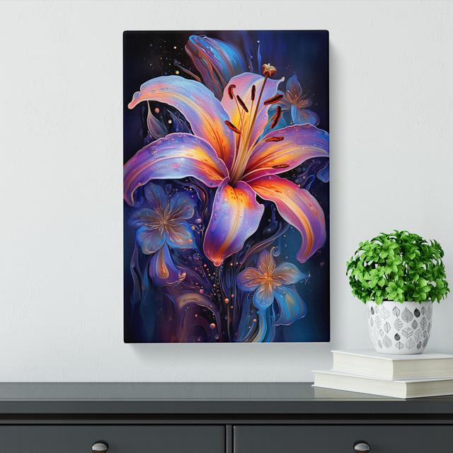 Lily Flower Futurism - No Frame Art Prints Marlow Home Co. Size: 76cm H x 50cm W x 3cm D on Productcaster.