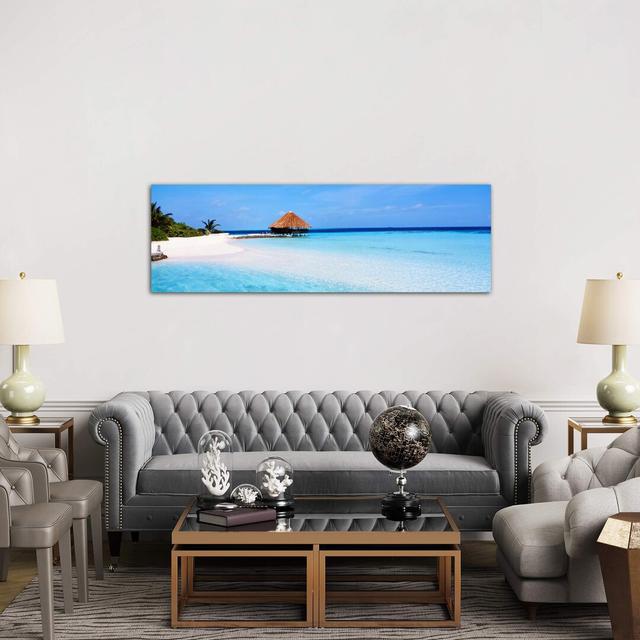 Beach Scene the Maldives - Wrapped Canvas Photograph Print Highland Dunes Size: 30.48cm H x 91.44cm W x 3.81cm D on Productcaster.