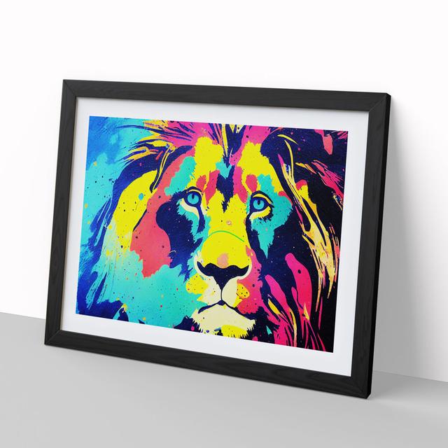 Splashed Lion Vol.6 Abstract - Picture Frame Painting World Menagerie Format: Black on Productcaster.