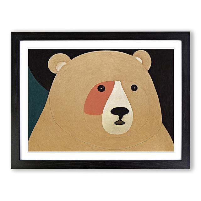 Abstract Teddy Bear - Picture Frame Graphic Art Alpen Home Size: 25cm H x 34cm W x 2cm D, Frame Colour: Black on Productcaster.