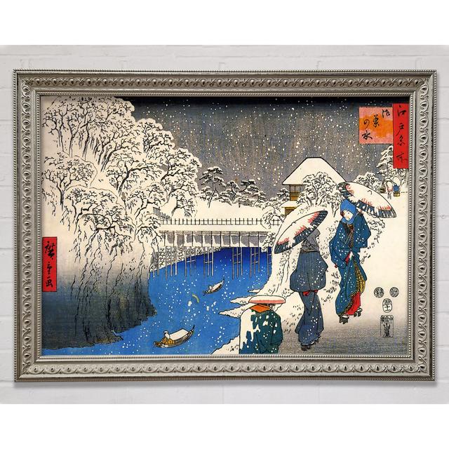 Hiroshige Two Ladies Conversing In The Snow - Single Picture Frame Art Prints Bright Star Size: 29.7cm H x 42cm W on Productcaster.