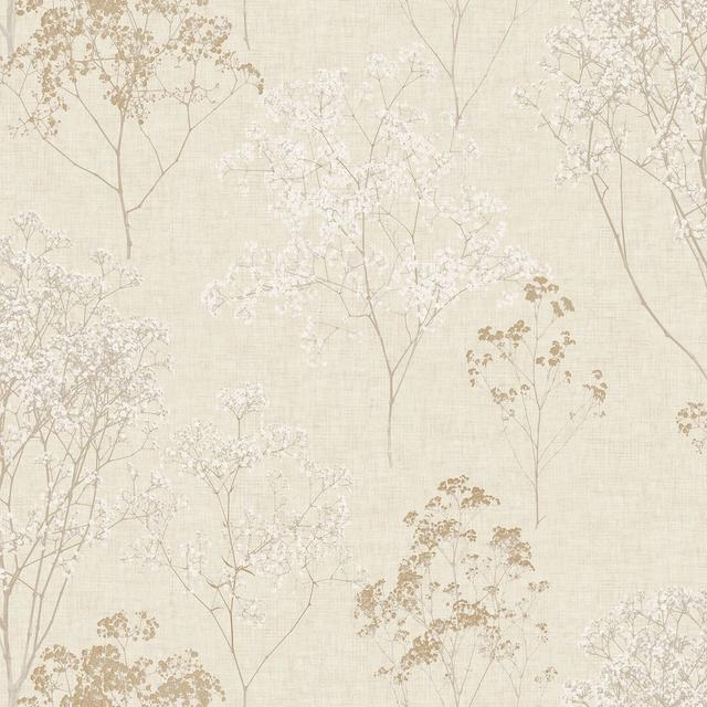 Piumafua 10m x 52.8cm Matte Wallpaper Roll Rosalind Wheeler Colour: Beige on Productcaster.