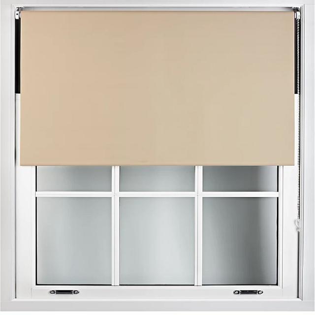 Trimmable Fabric Outdoor Blackout Roller Blind Symple Stuff Size: 165 cm L x 180 cm W, Finish: Cappuccino on Productcaster.