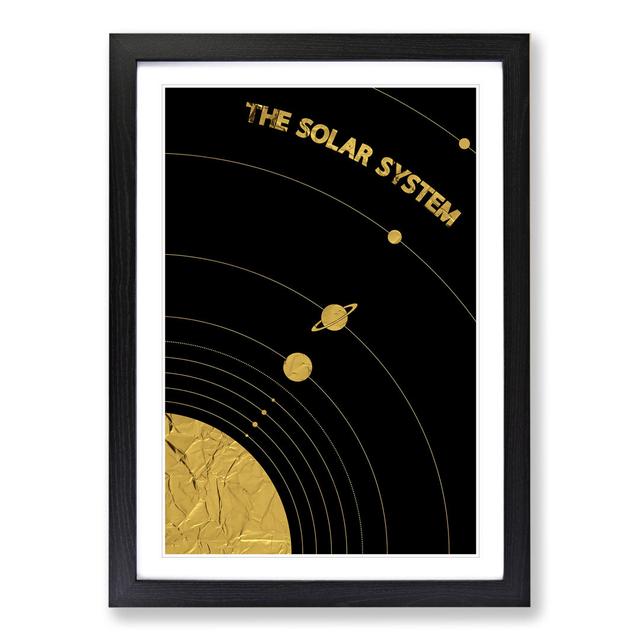 The Solar System in Gold - Picture Frame Graphic Art East Urban Home Size: 90cm H x 65cm W x 2cm D, Frame Option: Black Framed on Productcaster.