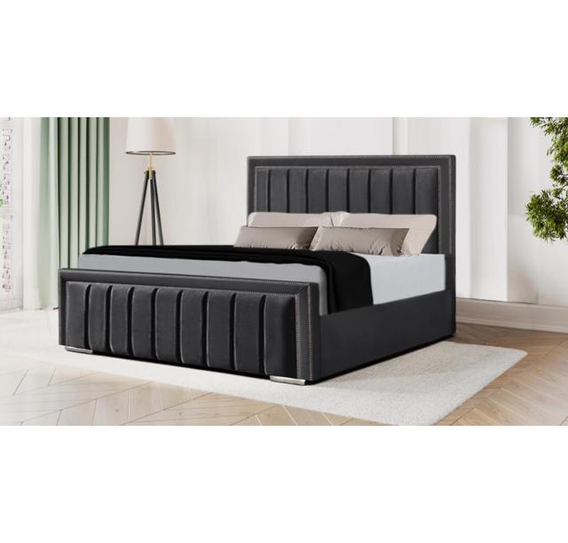 Devisha Upholstered Storage Bed Rosalind Wheeler Colour: Steel Grey, Size: Small Double on Productcaster.