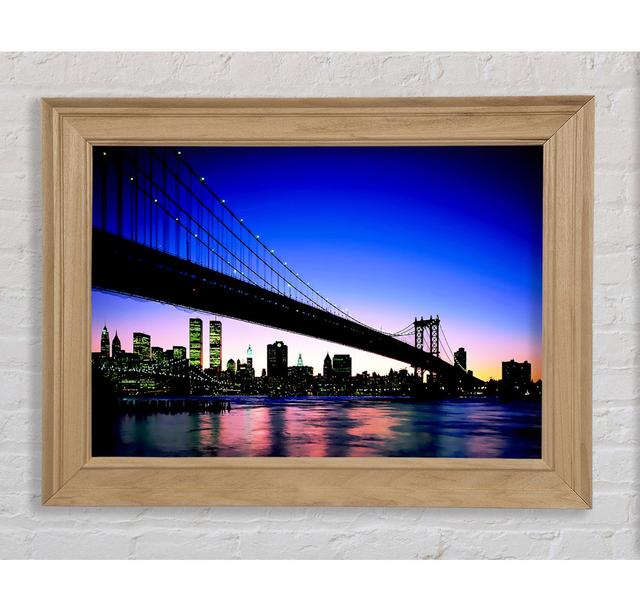 New York City Afar Blue - Print Bright Star Size: 84.1cm H x 142.2cm W x 8cm D on Productcaster.