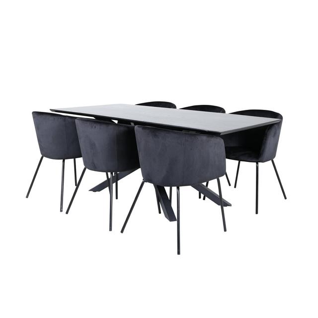 Maumee 6 - Person Dining Set George Oliver Colour: Black, Colour (Chair): Black on Productcaster.