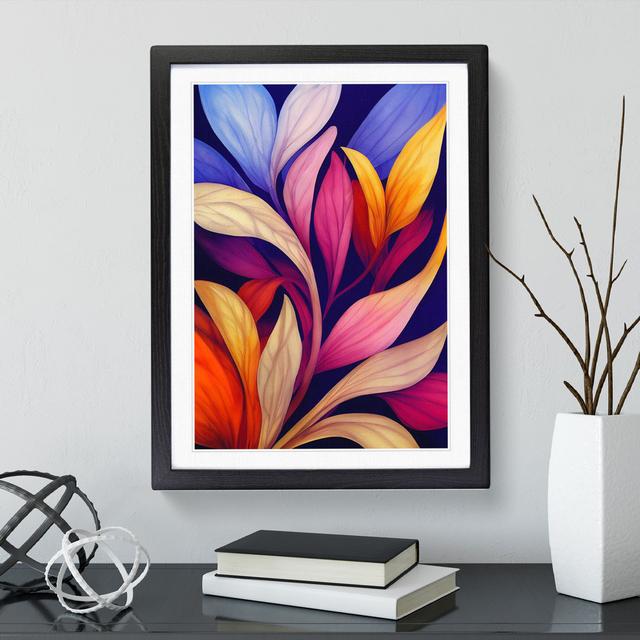 Colourful Flowers No.3 - Single Picture Frame Painting Marlow Home Co. Size: 34cm H x 25cm W x 2cm D, Frame Colour: Black on Productcaster.