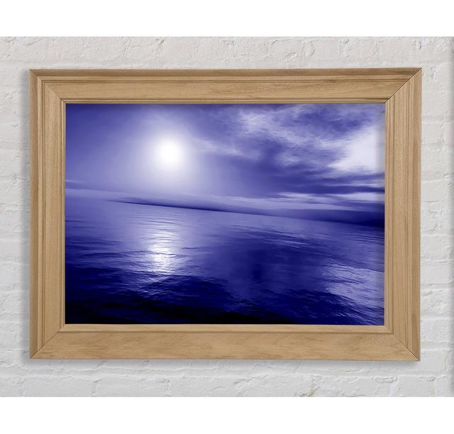 Reflecting Rays Blue Purple 02 - Single Picture Frame Art Prints Bright Star Size: 59.7cm H x 84.1cm W x 8 cm D on Productcaster.