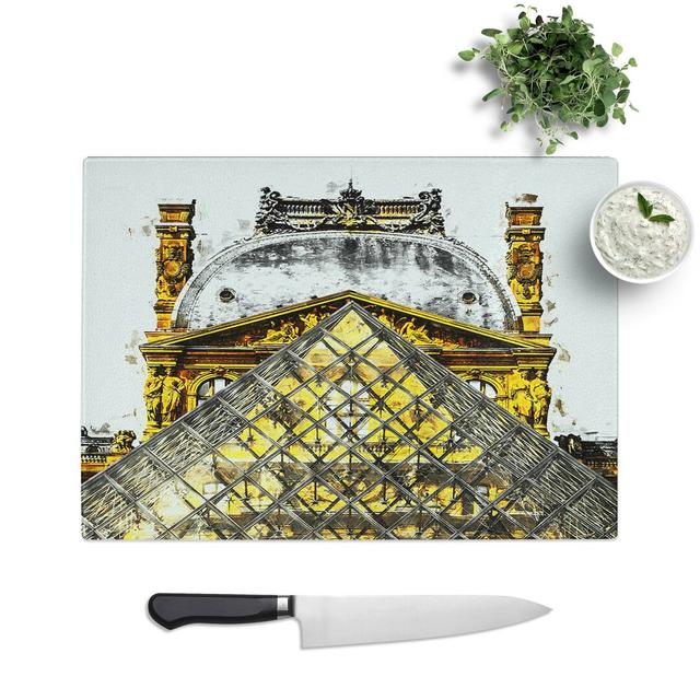 Glass Louvre Museum in Paris France Chopping Board East Urban Home Size: 28.5 cm W x 20 cm L on Productcaster.