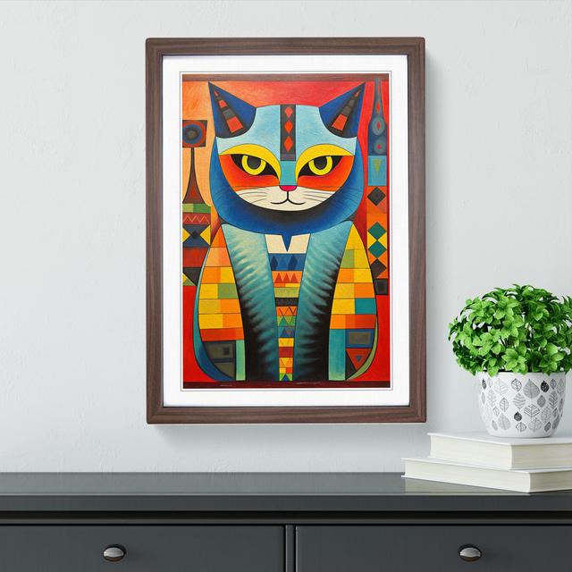 Persian Cat Constructivism No.2 - Single Picture Frame Print on Wood Marlow Home Co. Size: 64cm H x 46cm W x 2cm D, Format: Walnut Framed on Productcaster.