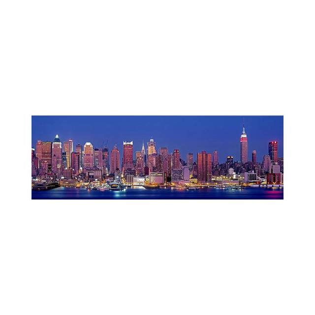 USA, New York, New York City, West Side, Skyscrapers in a City During Dusk - Wrapped Canvas Panoramic Photograph Ebern Designs Size: 30.48cm H x 91.44 on Productcaster.