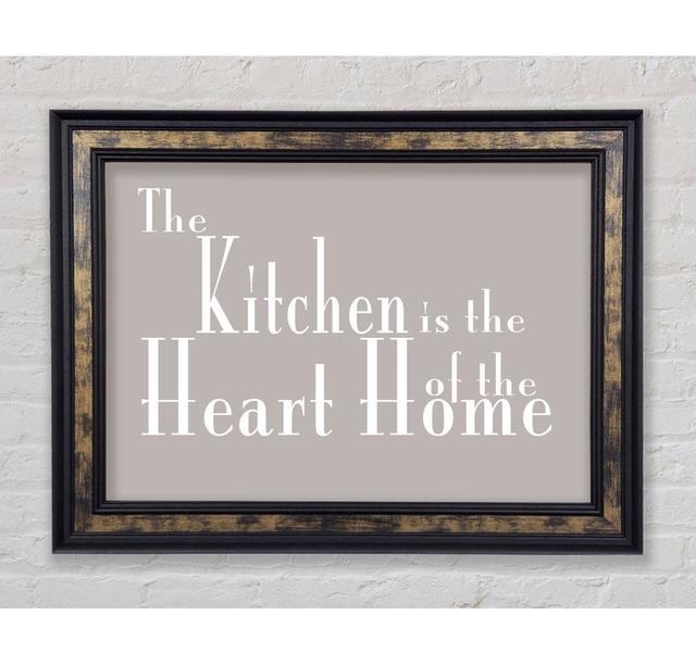 Kitchen Quote The Kitchen Is The Heart Of The Home 2 Pink - Single Picture Frame Art Prints Bright Star Size: 100cm H x 141.4cm W x 8cm D, Colour: Bei on Productcaster.