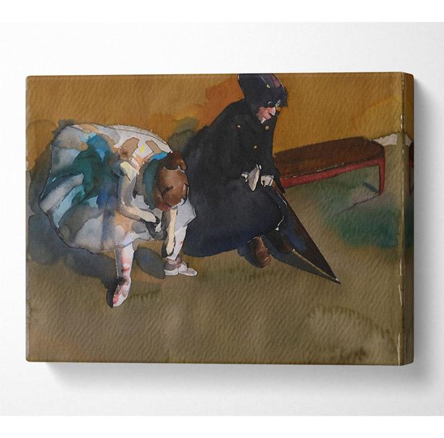 Degas Waiting - Wrapped Canvas Art Prints Brambly Cottage Size: 101.6cm H x 142.2cm W x 10cm D on Productcaster.