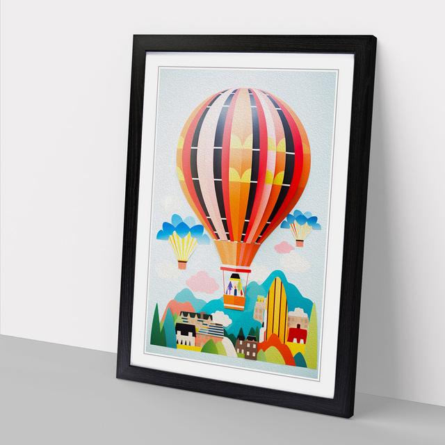 Hot Air Balloon Constructivism - Print Marlow Home Co. Format: Black, Size: 34cm H x 25cm W x 2cm D on Productcaster.