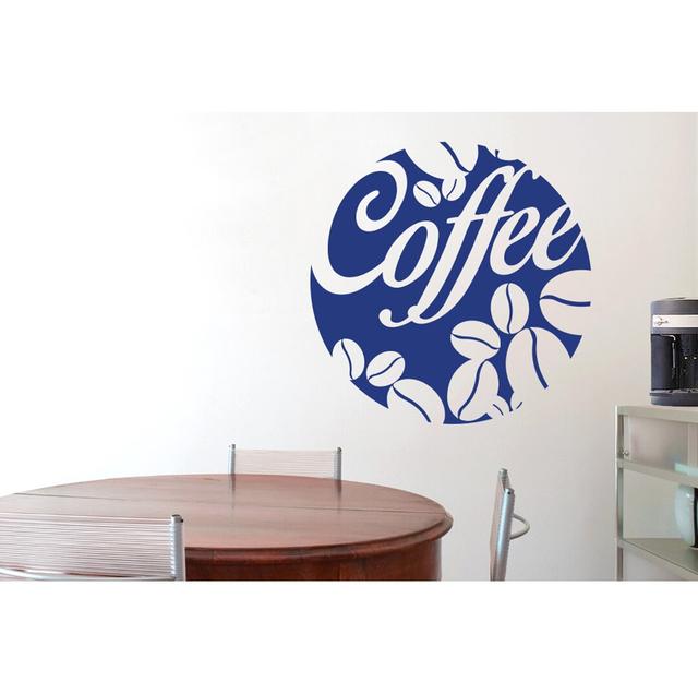 Coffee Beans Sign Wall Sticker East Urban Home Colour: Dark Blue on Productcaster.