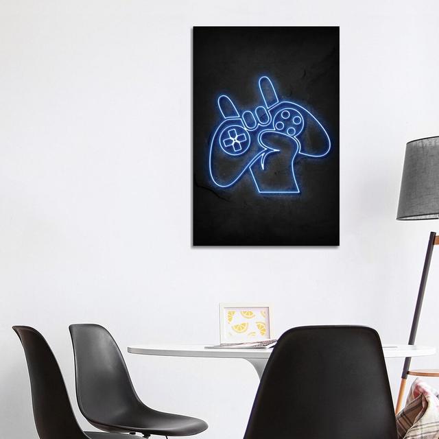 Game on Neon - Graphic Art Print on Canvas Corrigan Studio Format: Wrapped Canvas, Size: 101.6cm H x 66.04cm W x 3.81cm D on Productcaster.